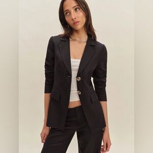 New Reformation Bondi Linen Jacket Blazer